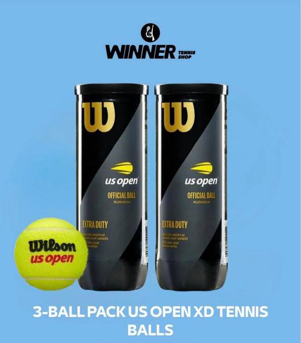 Wilson US OPEN XD TBALL 3 BALL CAN